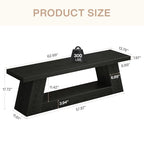 Tribesigns 63" Wooden Entryway Bench with Storage Shelf, Rustic Extra Long Bench, 2-Tier Narrow Hallway Seating Bench for Living Room, Bedroom, Kitchen(Black) - color: Black