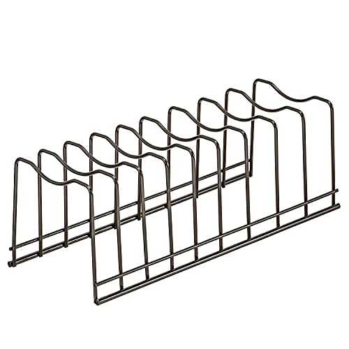 Pot Lid Organizer, Pot Lid Rack Holder, Rest Cutting Board, Bakeware, Pots & Pans, Serving Trays, Reusable Containers in Cabinet Pantry, Stainless Steel - color: Satin Nickel