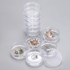 Hipiwe 2 Packs 5 Slot Clear Plastic Round Storage Jars - Art Craft Accessory Organizer Box Jewelry Beads Sewing Pills Container Holder for Storage Small Items, Hardware - size: 2Packs 2.68"D x 5.31"H