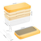 PHINOX Ice Cube Tray with Lid and Bin, 3 Pack Plastic Ice Cube Tray Molds, 84 pcs Ice Trays for freezer, Chilling Drinks, Whiskey & Cocktails, with Ice Container and Ice Scoop, BPA-Free - color: Yellow, size: 0.8"-3tier