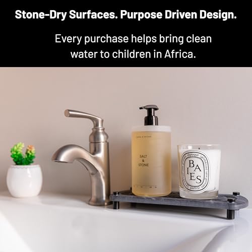 Premium Sink Caddy – Water-Absorbing Diatomaceous Earth Tray for Sink, Elevated Stainless Steel Feet, Non-Toxic, Fast-Drying, Kitchen or Bathroom - color: Slate