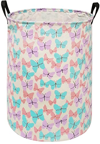 MAIZMZ Storage Bins Toys Box Kids Baby Hamper Waterproof Laundry Basket Canvas Collapsible Gift Organizer Bin for Home/Dorm/Kitchen/Pet/Office/Closet/Shelf/Gift Baskets(Butterfly) - color: butterfly