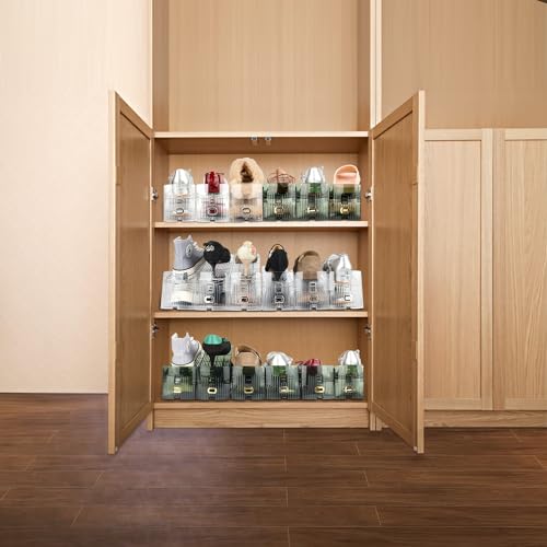 Yes!Fresh Shoe Slots Organizer, Boutique Display Style Shoe Stacker for A Pair of Shoes, Separable Shoe Rack for Closet Organization, 3 Adjustable Narrow Shoe Rack (Clear, 2 Pack) - color: Clear, size: 2 Pack