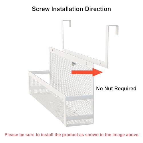 Hanging Desktop Baskets Fine Mesh Wire Storage Basket Over Cabinet Door Organizer No Drilling Required for Kitchen Bathroom Office, 1 Small, 1 Large. - size: Small + Large