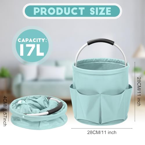 Cleaning Caddy for Cleaning Supplies,17L Cleaning Supply Caddy with Handle Foldable Cleaning Supplies Organizer Bucket Cleaning Products Organizers for Home, Garden (Light Blue) - color: Light Blue