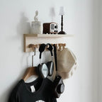 Entrance Coat Rack ，Coat Hooks, Wall-Mounted Wooden Hook Rack, Wall-Mounted Shelves(Birch Color Finish—A-1) - style: Birch color finish—A-1