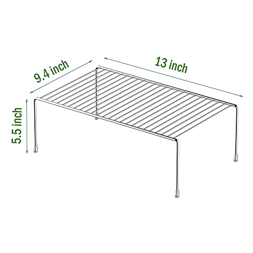 Redrubbit 6 Pack Medium (13 x 9. 4 Inch) Cabinet Storage Shelf Rack, Rustproof Kitchen Counter and Cabinet Shelf, Storage Rack Organizer for Kitchen, Fridge, Cabinet, Bathroom, Chrome - color: Chrome