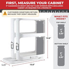 Cabinet Caddy Spice Rack Organizer for Cabinet - Slide & Rotate Kitchen Organizers and Storage - 2 Double-Decker Shelves - Non-Skid Base - Magnetic Modular Design - 10.8" H x 5.25" W x 10.8" D