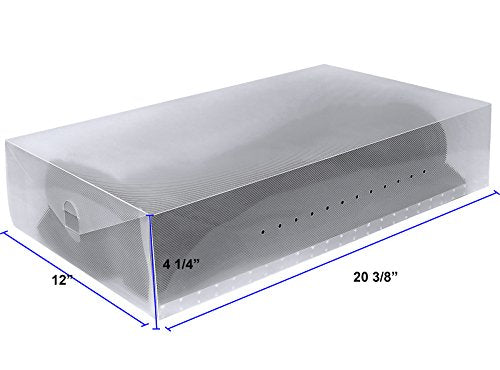 Greenco Clear Foldable Shoe Storage Boxes, 5 Pack - Stackable Heavy Duty Plastic Boot Storage Box, Perfect for Apartments, Small Spaces, and College Dorm Rooms, Shoe Box and Boot Organizer - size: Pack of 5