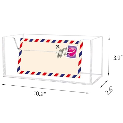 Mail Holder for Table, Acrylic Letter Holder Box for Desk or Wall Mount, Mail Organizer Countertop, Clear - color: Clear