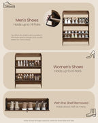 VASAGLE Shoe Storage Cabinet Organizer with 2 Flip Drawers, Freestanding Narrow Shoe Rack Cabinet for Entryway, Farmhouse Style, Fits 14 to 16 Pairs, Honey Brown UHSC203KB01S - color: Honey Brown
