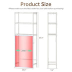 Golpart Over The Toilet Shelf,3-Tier Adjustable Freestanding Metal Bathroom Organizer Shelves with Toilet Paper Holder & Hooks,Space-Saving for Narrow Small Bathroom,10”D x 24”W x 66”H,White - size: White-3-Tier-10"D x 24"W x 66"H