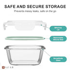 Razab 6 PC Square Glass Food Storage Containers with Airtight lids (74, 40 & 18 oz) Kitchen Glass Meal Prep Containers Set for Freezer Reusable Leftover Lunch Boxes, Oven, Microwave, Dishwasher Safe