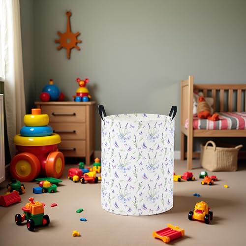 Baby Laundry Basket Baby Nursery Hamper Kids Laundry Basket Toy Storage Bin for Boys Room Decor Gift Baskets for Bedroom Bathroom(Lavender) - color: Lavender