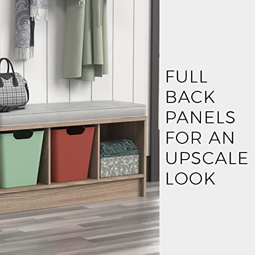 ClosetMaid 3258 Cubeicals 3-Cube Storage Bench, Natural Gray with Gray Cushion - color: Natural Gray With Gray Cushion