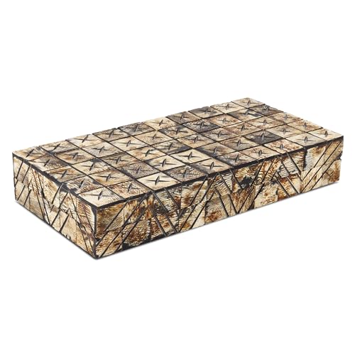 Handicrafts Home Large Decorative Storage Box 12x6– Coffee Table Organizer Box, Modern Home Décor Accent, Keepsake Memory Box, Jewelry Storage Box, Boho Decorative Box with Lid for Shelf, Mantle Decor - color: KEPT-PARADOX, size: 12x6x2 Inch