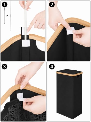 iEGrow Laundry Hamper with Lid, 110L Large Laundry Hamper with Handle and Lid, Collapsible Clothes Basket Organizer with Removable Inner Bag for Clothes Toys Towels - Black - color: Black, size: 110L