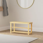 SMIBUY Bamboo Shoe Rack Bench, 3-Tier Shoe Organizer Storage Shelf for Entryway Hallway Bathroom Living Room (Natural) - color: Natural