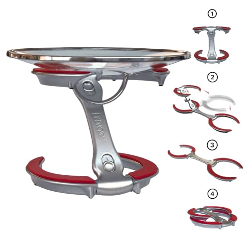 Trivae Pot Lid Holder – 4-in-1 Pot Lid Holder While Cooking, Pan Lid Holder, Trivet & Cake Stand – Versatile Kitchen Tool for Hot Pots, Serving & Display – Space-Saving, Heat-Resistant Stand - color: Flame Red