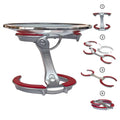 Trivae Pot Lid Holder – 4-in-1 Pot Lid Holder While Cooking, Pan Lid Holder, Trivet & Cake Stand – Versatile Kitchen Tool for Hot Pots, Serving & Display – Space-Saving, Heat-Resistant Stand - color: Flame Red