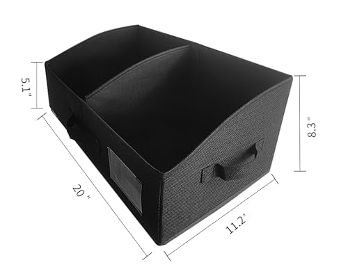 3 Packs Closet Storage Bins - Trapezoid Large Storage Box - Foldable Fabric Baskets for Organizing Clothes - Baby Toiletry, Toys, Towel, DVD, Book (Black, 20 x 11.2 x 8.3 inches) - color: Black, size: 20 x 11.2 x 8.3 inches