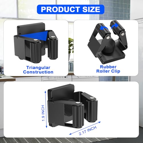 Strong Magnetic Mop Broom Holder, 2 Pack Heavy Duty Magnetic Mop Hanger for Refrigerators, Magnet Wall Mount Broom Holder Tool Storage for Laundry Room Garage Kitchen Workshops Metal Shed - size: 2Pcs Magnetic Broom Holder