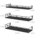 Amaoot Floating Shelves Set of 3, Home Wood Wall Shelf, Farmhouse Shelf for Bedroom, Wall Mounted Floating Shelf for Living Room, Bedroom, Bathroom, Kitchen, Office (Black 2) - color: Black 2