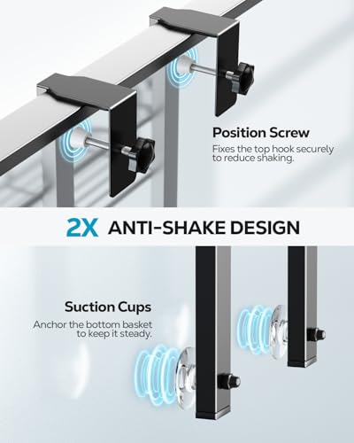 Nieifi Over The Door Shower Caddy Pantry Organizer Rack with Reliable Hooks, Sturdy Hanging Shower Organizer Shelf Basket Storage Rack, Bathroom Shelves Drill Free Extra Large, Black - color: Black - Adjustable