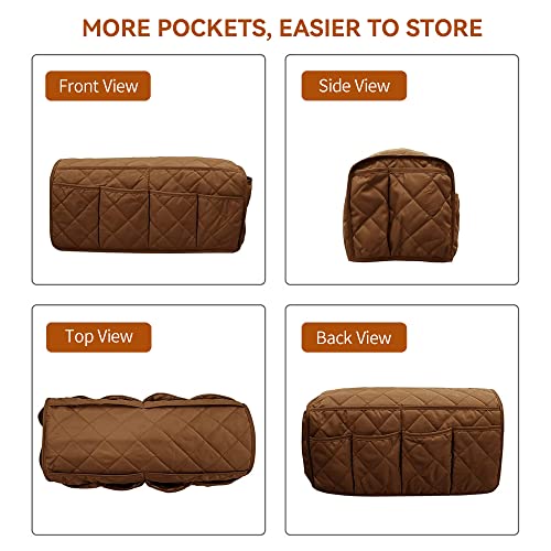 MEHIDFY Armchair Caddy, Waterproof Sofa Armrest Organizer, Non Slip Recliner Organizer, Remote Holder for Recline, Recliner Caddy with 14 Pockets Storage for TV Remote, Phone, Magazine (Brown) - color: Brown