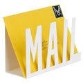 MyGift Mail Holder Organizer Countertop Modern Metal White with Cutout MAIL Lettering Design, Office Desktop Envelope and Document Storage Rack - color: White