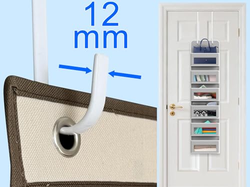 Mars-Rock Over the Door Metal Hooks with Plastic Coating 12" Fit 0.5" to 1 3/8" Door 4 Pcs Heavy Duty Single Towel Robe Rack Wreath Bathroom Shower Hanger Shoe Organizer Ironing Board Long White - color: L: WT 12" fit 0.5" to 1 3/8" door 4pcs