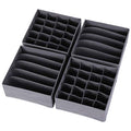 DIOMMELL 4 Pack Foldable Cloth Storage Box Closet Dresser Drawer Organizer Fabric Baskets Bins Containers Divider for Clothes Underwear Bras Socks Lingerie Clothing, Dark Grey 22-0000 - color: Dark Grey