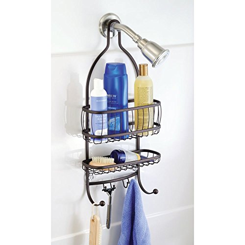 iDesign 61971 York Lyra Hanging Shower Organizer - 10" x 4" x 22", Bronze - color: Bronze