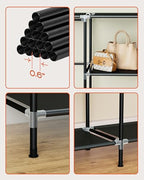 CASAMAYA Portable Closet, 61.8 Inch Large Capacity Wardrobe Closet with Cover, Clothes Storage Organizer with Shelves and 2 Hanging Rods, Easy to Assembly, Black PCT222B01 - size: 61.8"L x 17.7"W x 70.9"H