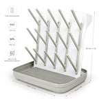 Termichy Baby Bottle Drying Rack: Large Vertical Bottle Dryer Rack Holder - Space Saving Standing Drying Rack for Baby Bottles and Pump Part Cleaning (Khaki) - color: Khaki