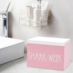 Tampon Holder and Feminine Products Organizer for Bathroom, Shark Week Storage, Dispenser, Farmhouse Container, Accessories Box for Girl Stuff