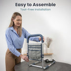 PELEGON Bed Rails for Elderly Adults Safety, ASTM Compliant, Adjustable Bed Rail with Non-Slip Ergonomic Handle and Storage Pockets, Bed Railings for Seniors Supports up to 300 lb, Tool-Free Assembly