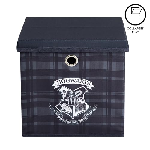 Harry Potter Collapsible Storage Cube with Removable Lid,10” x 10” x 10” Fabric Organizer Bin for Kids Bedroom, Closet or Playroom Décor - color: Harry Potter