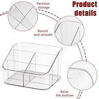 Remote Control Holder, Clear Plastic Remote Caddy for Desk and Nightstand Storage, Space-Saving Desk Organizer with See-Through Design for Living Room and Desk Accessories, 5 Compartments - size: 5 Slots