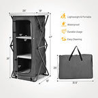 Giantex Folding Camping Storage Cabinet with 3 Shelves and Carry Bag, Portable Outdoor Organizer Kitchen Table, Quick Set-up for BBQ, Picnic, Backyard, Compact Pop-Up Cupboard, 47''H - size: 47''H