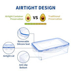 KIGI Food Storage Containers with 4-Sided Locking Airtight Lids, Leak-Proof & Stackable, Ideal for Meal Prep, Lunch & Leftovers, Microwave Safe, BPA-Free Plastic (6.8 Cup, 6-Piece) - size: 6.8 cup (6-Piece)