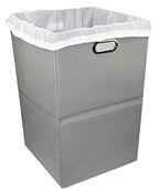 Extra Large Laundry Hamper with Laundry Bag, Foldable Clothes Basket with Metal Handles & Moisture-Resistant Base, Premium Durable Fabric for Bathroom, Dorm, and Family (Gray) - color: Gray