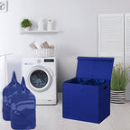 Simple Houseware Double Laundry Hamper with Lid and Removable Bags, Dark Blue - color: Dark Blue
