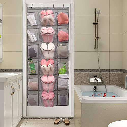 Over The Door Hanging Shoe Rack Organizer 18 Pockets Organizer with 6 Extra Large Mesh Pockets for Shoe Holder Storage (18 Pockets) - color: 18 Pockets