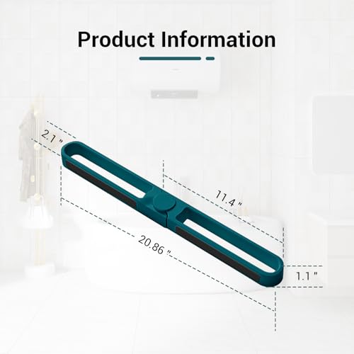 Multi-Functional Wall Mounted Storage Rack Foldable Shoe Holder for Bathroom and Entryway Space Saving Organizer(Green) - color: Green, size: 53X5.5