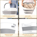 OOAMBB 43L+43L Collapsible Laundry Baskets plastic, Pop Up Laundry hamper/Storage Container, Foldable Laundry Basket with Handles, Durable,Space Saver (Grey, 2 Packs)