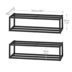 HOOBRO Wall-Mounted Shoe Rack, 2 Pack Hanging Metal Shoe Shelf, Space-Saving Shoe Storage Organizer, Holds 12-16 Pairs, Shoe Holder for Entryway, Closet, Small Spaces, Black BK44XJP201