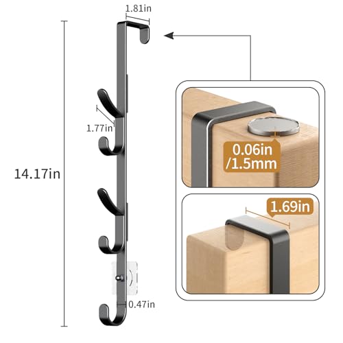 Over The Door Hooks, Metal Door Hooks for Hanging, Over The Door Purse Organizer for Coat Hanger, Back of Shower Door for Hanging Towel Rack Clothes, Hat, Bathroom, Closet (Black-3Packs) - color: Black, size: 3 Pack