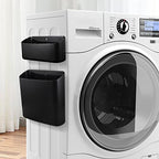 Picowe Magnetic Laundry Storage, Large Lint Holder Bin for Laundry Room, Space-Saving Trash Container Hanging on Dryer, Washer or Wall Mount Trash Bin (Black) - size: L+ M - Black