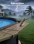 POOLHACKER Poolside Bar Extended for Above-Ground Round Pools, Original Swim-Up Bar Table, Foldable Patio Poolside Table, Weather-Resistant Stable Tabletop, Easy Maintenance, Brown - color: Extended Brown